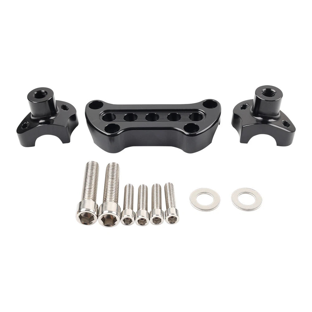Handlebar Riser Top Clamp Mount For Harley Sportster Softail Dyna Road King Blk