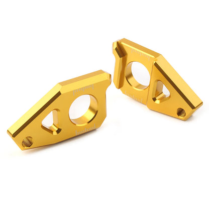 Axle Spindle Chain Adjuster Blocks For Yamaha YZF R1 FZ8 FZ1 TMAX 530 Motor Gold