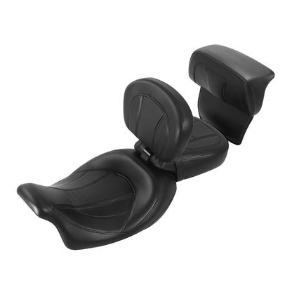 Black Driver Passenger Seats Front Rear Backrest Fit For Harley Road Glide 14-23