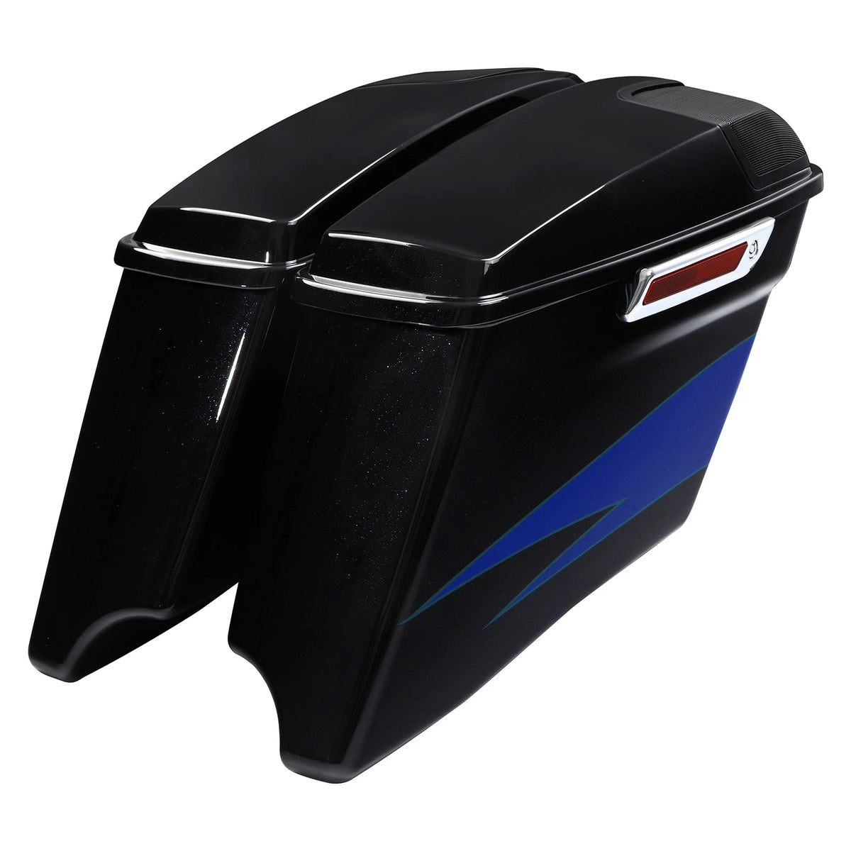 Hard Saddlebags Speaker Lid For Harley Electra Glide14+Candy Cobalt/Indigo Ink