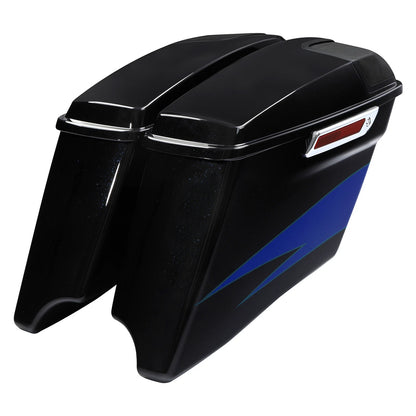 Hard Saddlebags Speaker Lid For Harley Electra Glide14+Candy Cobalt/Indigo Ink