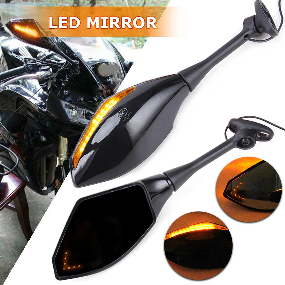 Motorcycle LED Turn Signal Mirrors For 05 2006 2007 2008 Suzuki GSXR600 GSXR750