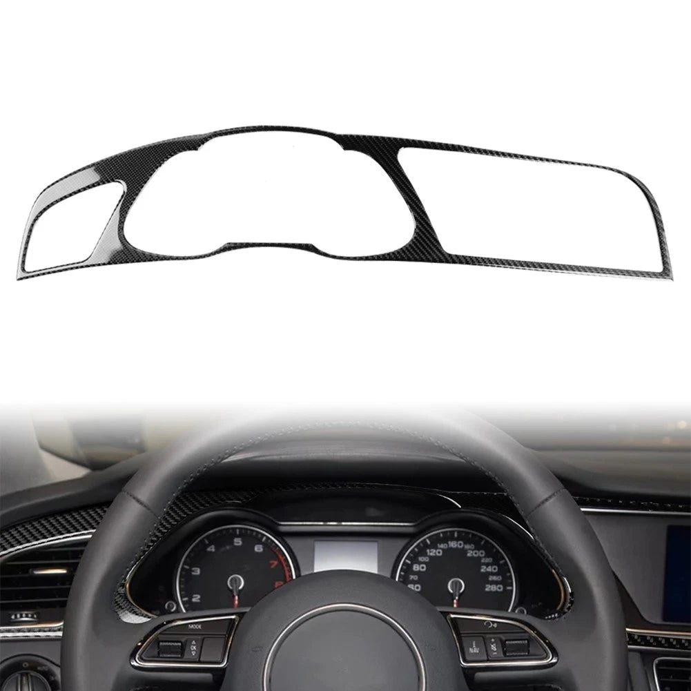 LHD Carbon Fiber Look Console Instrument Panel Cover Trim For Audi A4 B8 RS4 S4