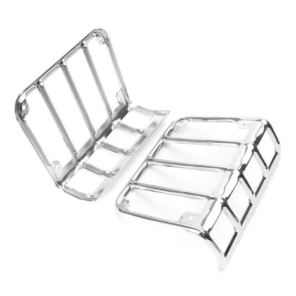 2x Steel Tail Light Cover Protector for JEEP WRANGLER JK 2007 -2016 Chrome Metal