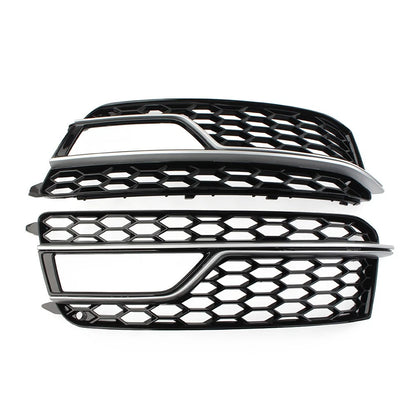 1 Pair Front Bumper Mesh Fog Light Grille Cover For Audi A5 S5 2013-2017