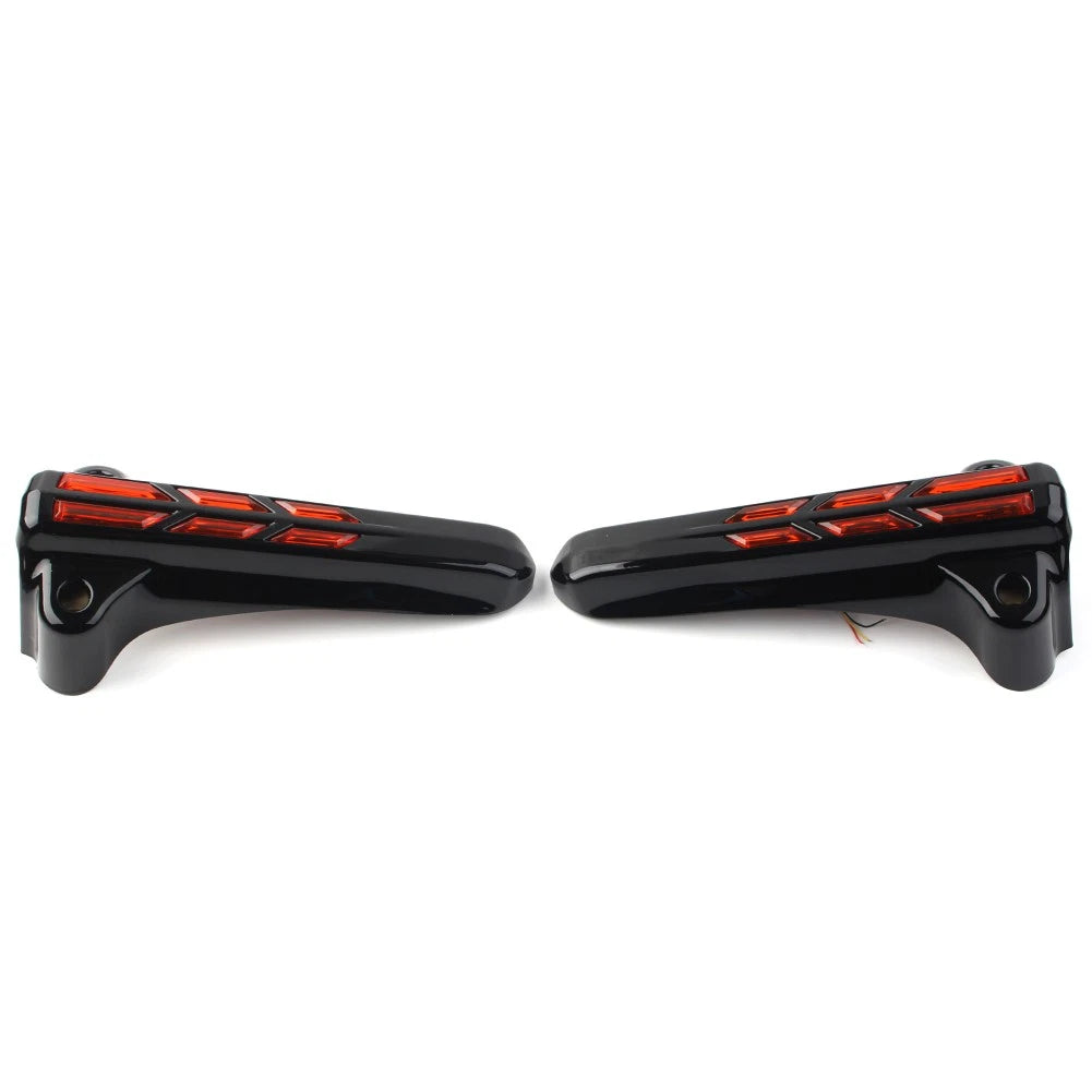 Front Lower Fork Leg Cover LED Smoke Light For Harley FLHT FLHX /R Electra Road
