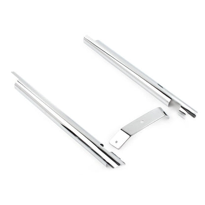Pair Chrome Down Tube Frame Covers Accent Trim For Harley Softail Twin Cam 00-06