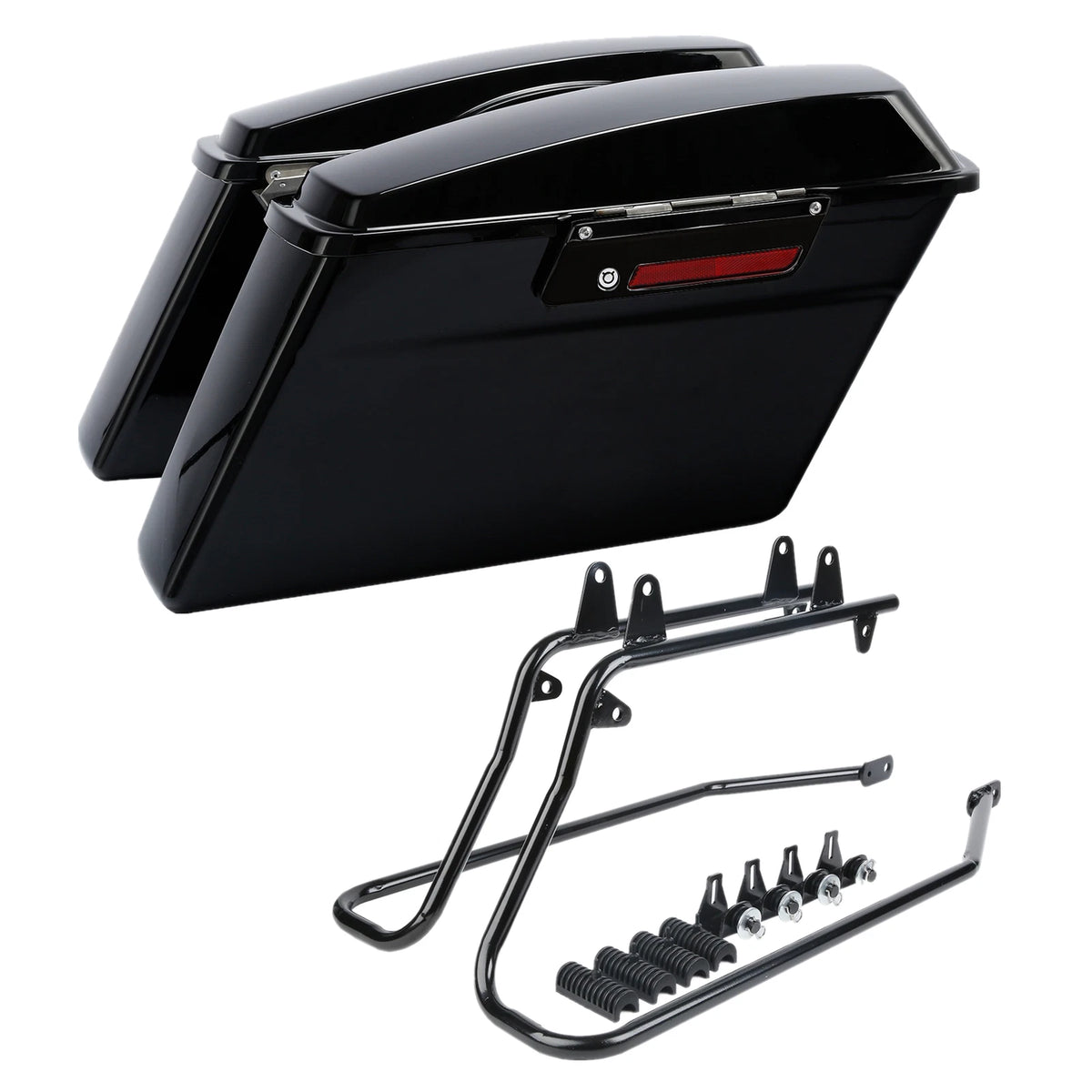 Hard SaddleBags w/Conversion Bracket Fit For Harley Softail Fatboy 1984-17 16 15