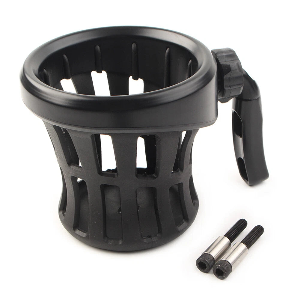 Handlebar Cup Holder Drink W/ Mesh Basket Mount Universal Fit Harley Motorcycle