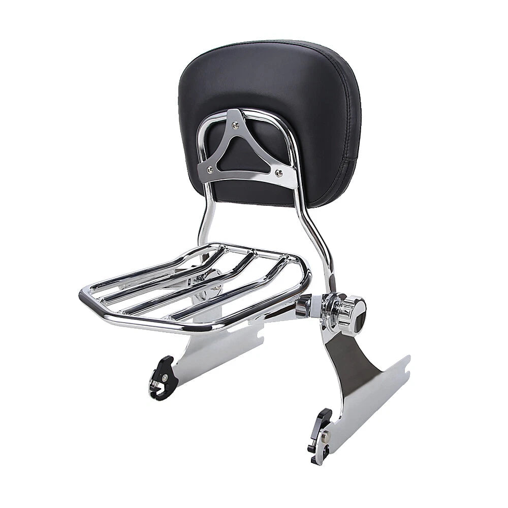 Detachable Backrest Sissy Bar Luggage Rack Pad For Harley FXD FXDC FXDL FXDX