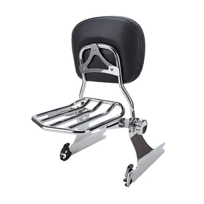 Detachable Backrest Sissy Bar Luggage Rack Pad For Harley FXD FXDC FXDL FXDX