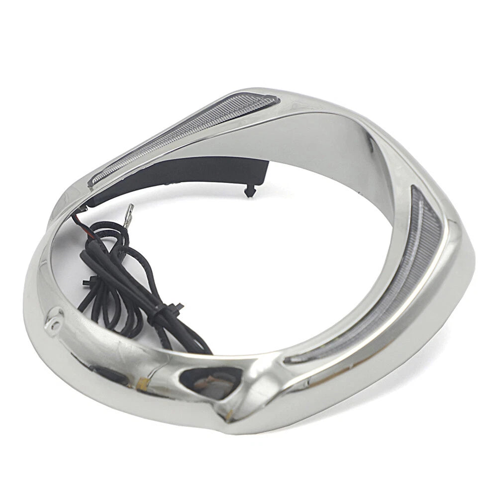 LED Headlight Headlamp Bezel Visor Trim Ring Fit For Harley Touring 2014+ Chrome