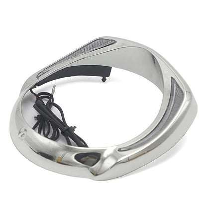 LED Headlight Headlamp Bezel Visor Trim Ring Fit For Harley Touring 2014+ Chrome