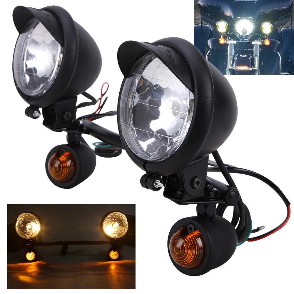 Passing Turn Signals Spot Fog Light Fit For Harley Honda Yamaha Suzuki Cruiser