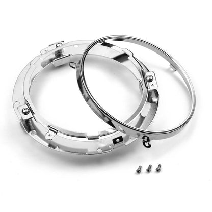 For Harley Touring 7" Inch Motorcycle LED Headlight Mounting Ring Bracket Chrome