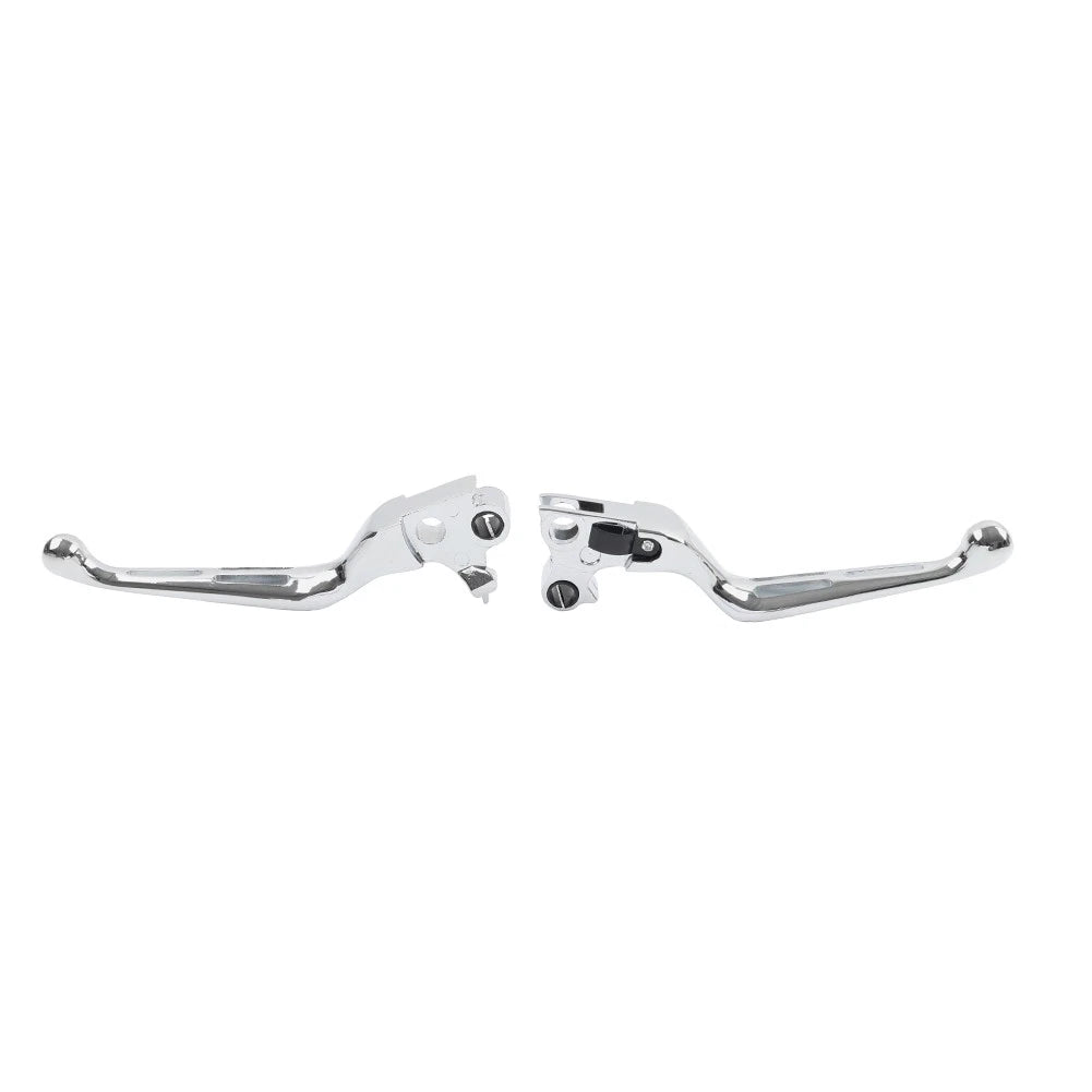 Brake Lever Set Slotted Clutch Levers Fit For Harley Davidson 1996-2017 Chrome