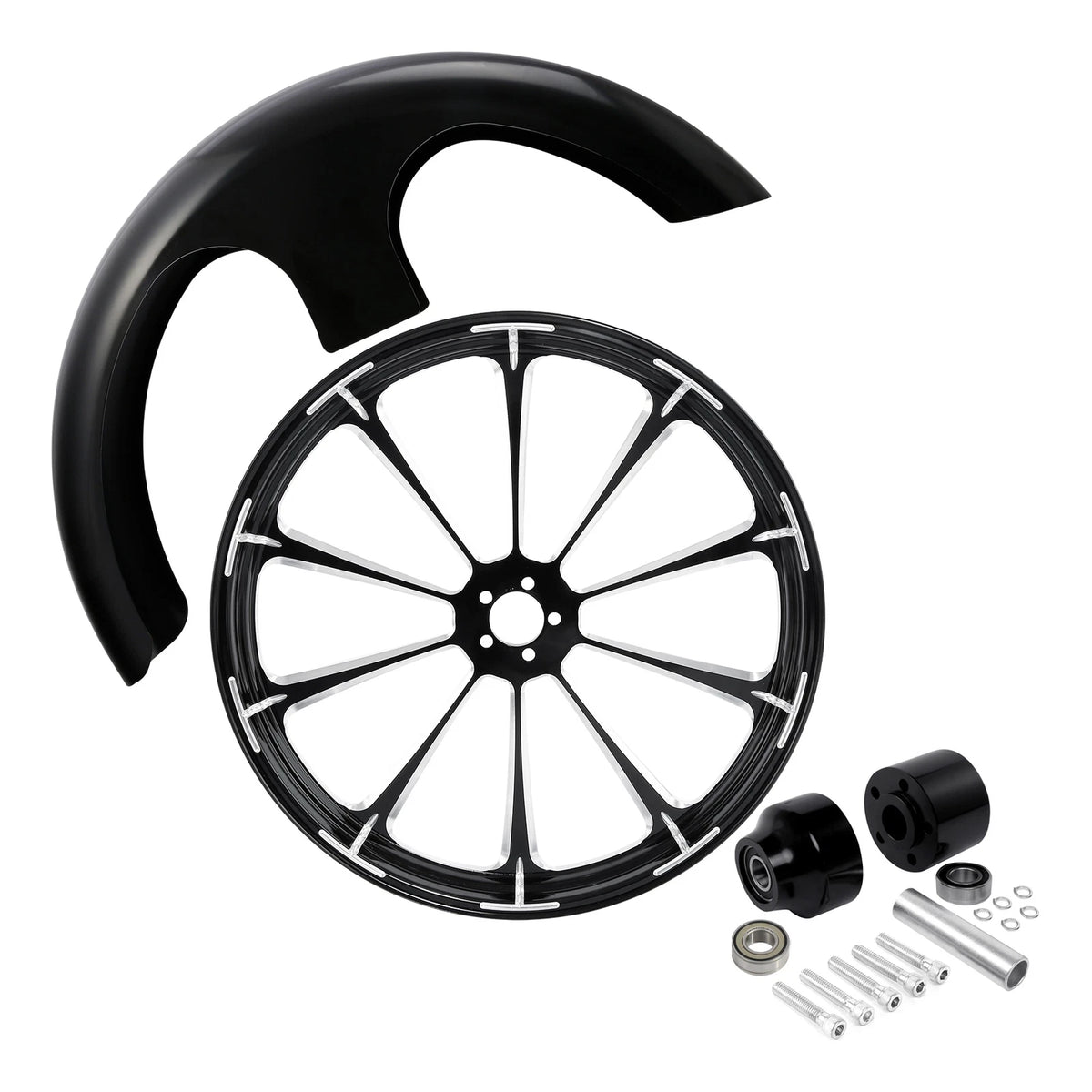 30" Front Wheel Rim Hub Single Disc &Fender For Harley Electra Glide 2008-25 ABS