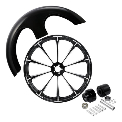 30" Front Wheel Rim Hub Single Disc &Fender For Harley Electra Glide 2008-25 ABS