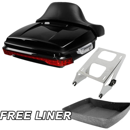 Chopped Trunk Pad Tail Light Mount Rack Fit For Harley Electra Road Glide 14-Up