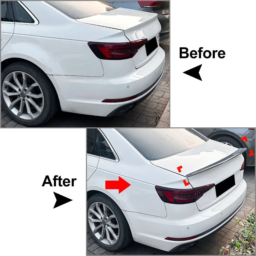 Glossy Black Rear Trunk Spoiler Wing For Audi A4 B9 S4 B9 Sedan 2017-2024