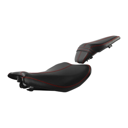 Rider Driver Passenger Seat Pad Cushion Fit For Kawasaki Z900 ZR900 17-23 Black