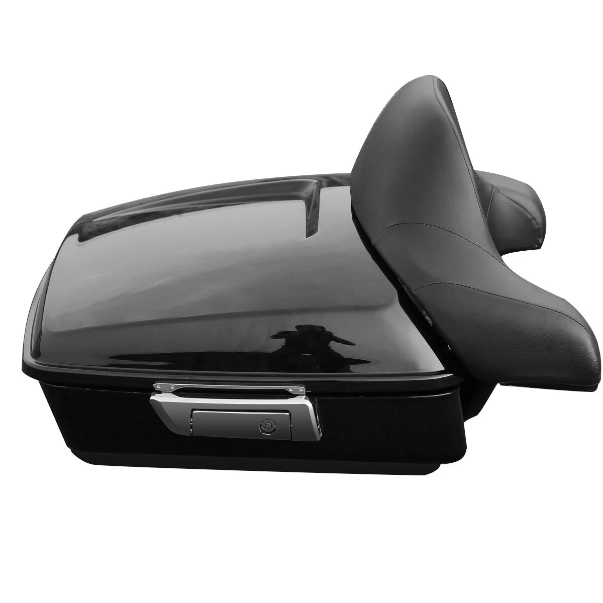 Chopped Trunk Backrest Pad Mount Rack For Harley Sport Glide FLSB 2018-Up Black