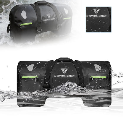 80L Black Motorcycle Tail Bag Waterproof PVC Duffle Bag Moto Offroad Luggage