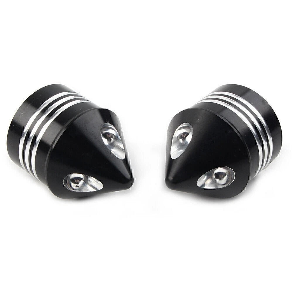 2Pcs Black Front Axle Cap Nut Cover For Harley Electra Glide Sportster FLHX