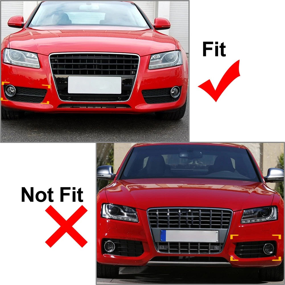 Right Front Bumper Fog Light Grille Cover With Chrome Ring For Audi A5 2008-2011