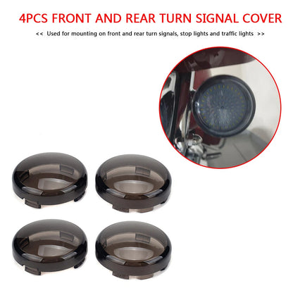 4pcs Smoked Turn Signal Lights Lens Covers For Harley Touring Electra Road Glide