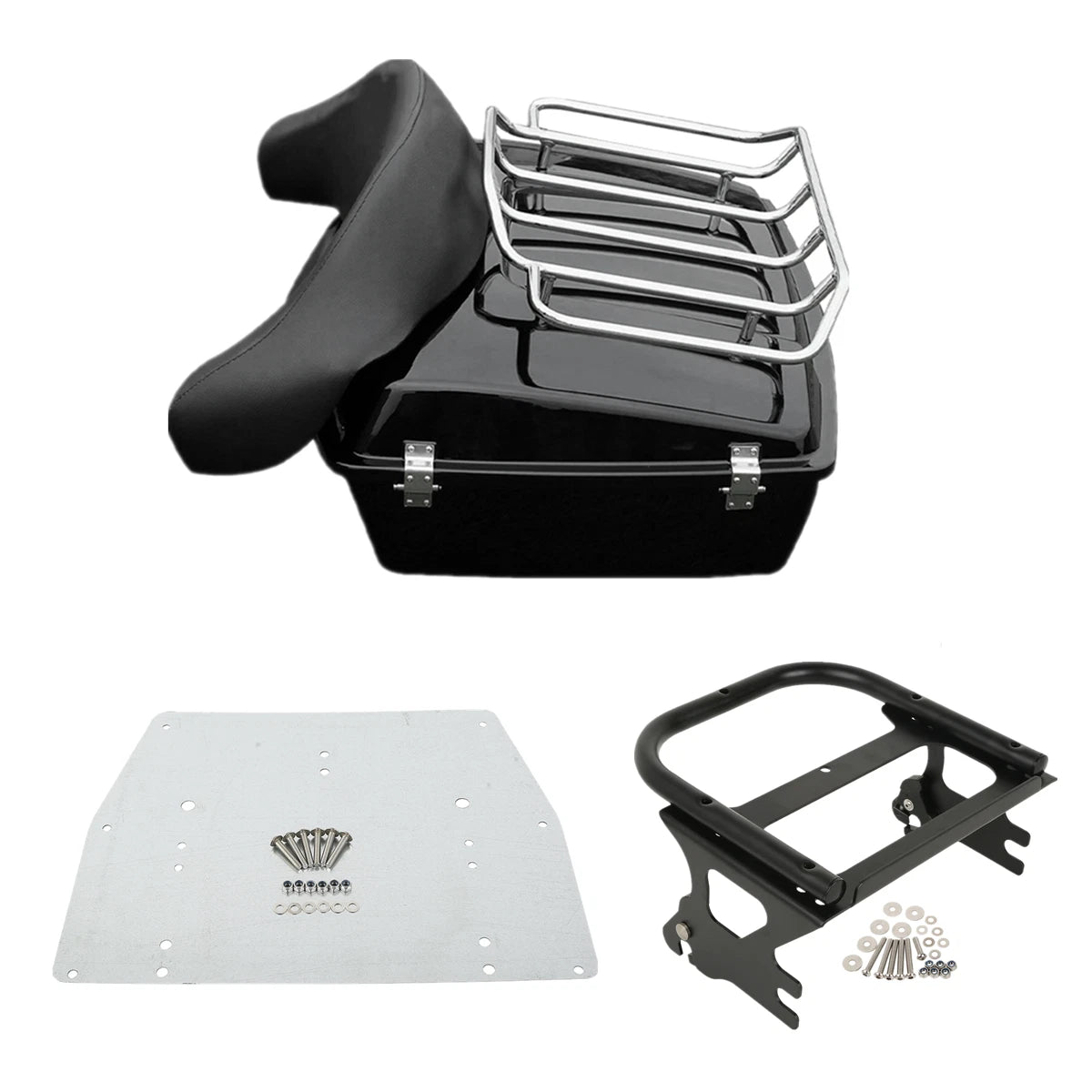 Chopped Trunk Mount Rack Pad Plate Fit For Harley Touring 1997-2008 07