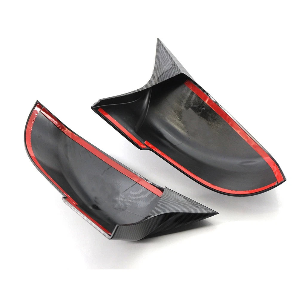 2x Carbon Fiber Rearview Mirror Cover Caps For BMW 1 2 3 4 Series X1 M2 I3 I3S