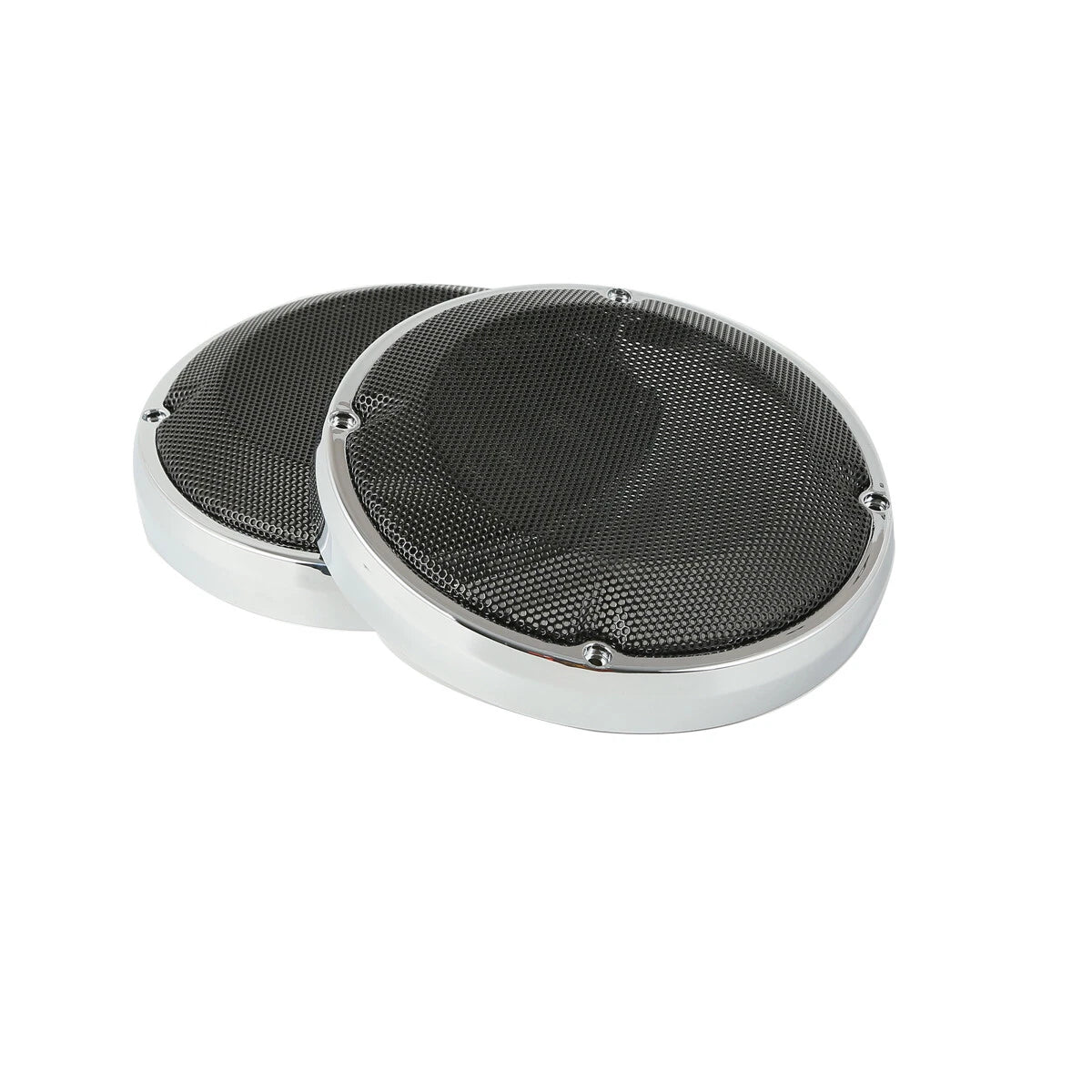 Chrome Ring 6.5" Saddlebag Lid Speaker Grill For Harley Davidson Touring 1983-24