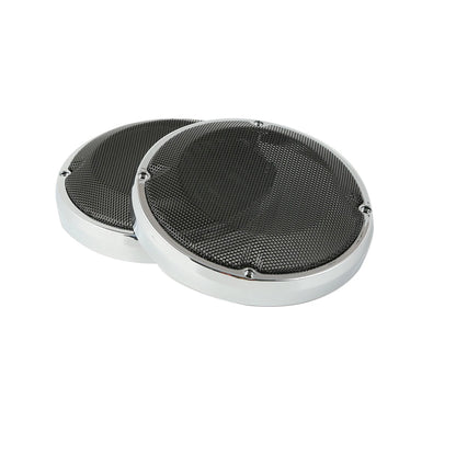 Chrome Ring 6.5" Saddlebag Lid Speaker Grill For Harley Davidson Touring 1983-24