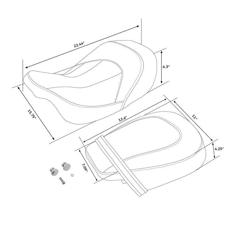 Driver & Passenger Gel Seat Fit For Harley Touring Electra Road Glide King 09-23