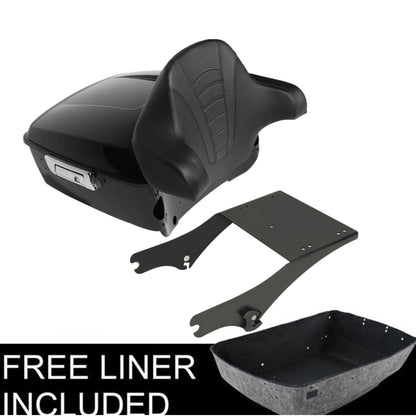 King Trunk Backrest Pad Mount Rack Fit For Harley ElectraRoad Glide King 1997-08