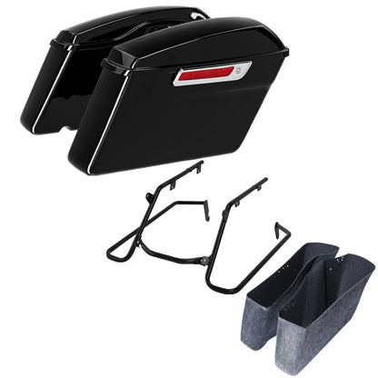Saddlebags & Conversion Brackets For Harley Softail FLFB FLFBS FXBR FXBRS 18-Up