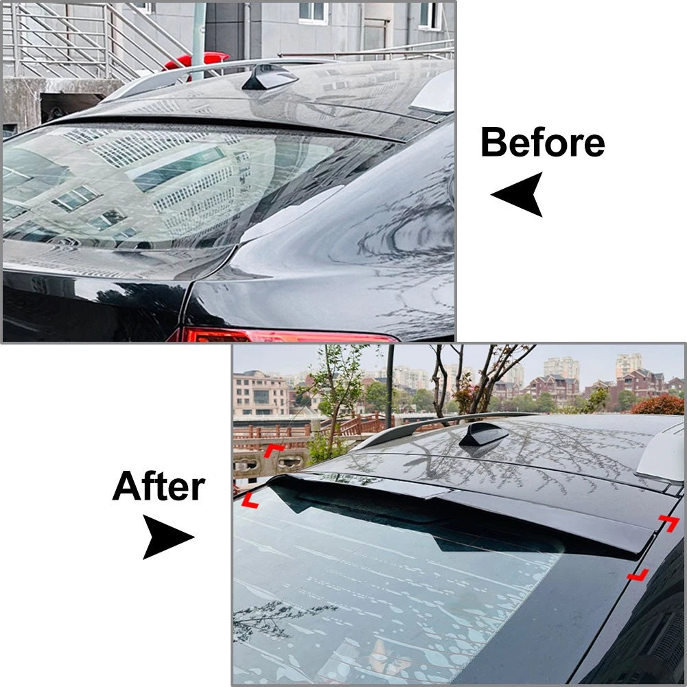 Carbon Fiber Look Rear Window Roof Spoiler Wing Lip For BMW X6 E71 E72 2008-2014