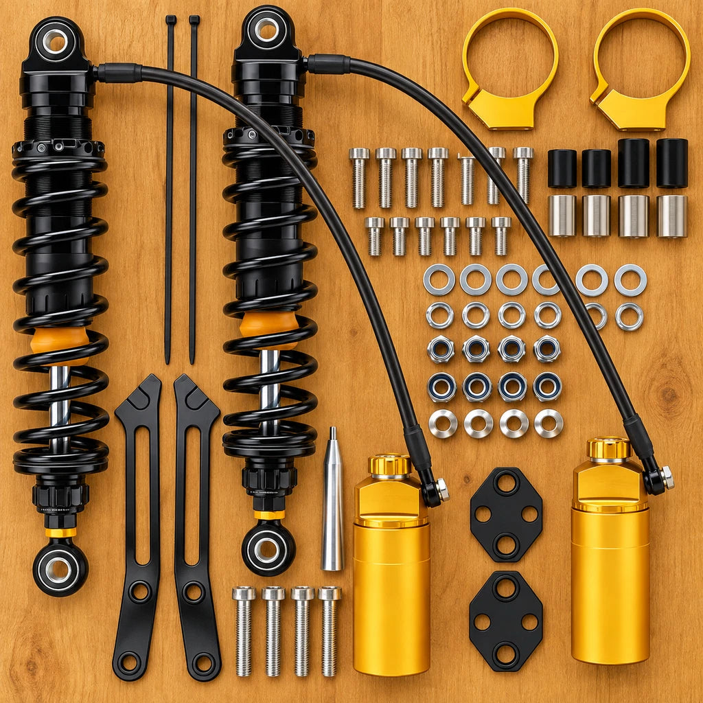Remote Reservoir Rear Suspensions Shocks Fit For Harley Street Glide 2014-2025