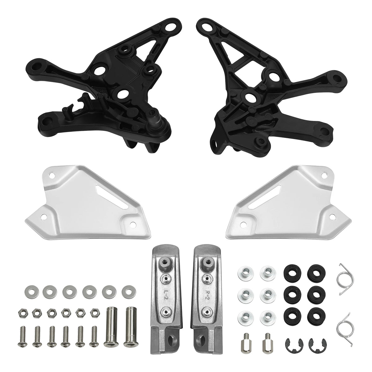 Front Driver Foot Pegs Pedals Bracket Fit For Kawasaki Z900 2017-2024 2023 Black