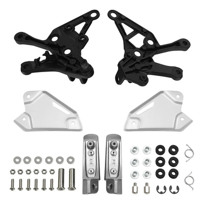 Front Driver Foot Pegs Pedals Bracket Fit For Kawasaki Z900 2017-2024 2023 Black