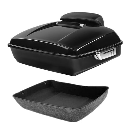 Painted Black Chopped Trunk Backrest Pad Fit For Harley Touring Models 2014-2026