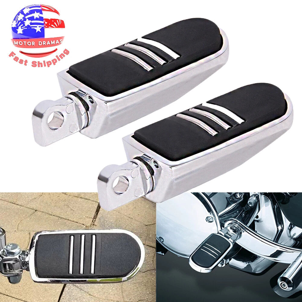 Chrome Motorcycle Foot Pegs Footrest For Harley Touring Dyna Softail Sportster