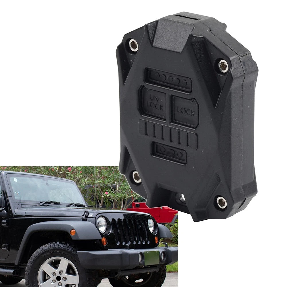 CNC Key Fob Shell Case Cover Decor Protector Fit Jeep Wrangler JK 2007-17 Black