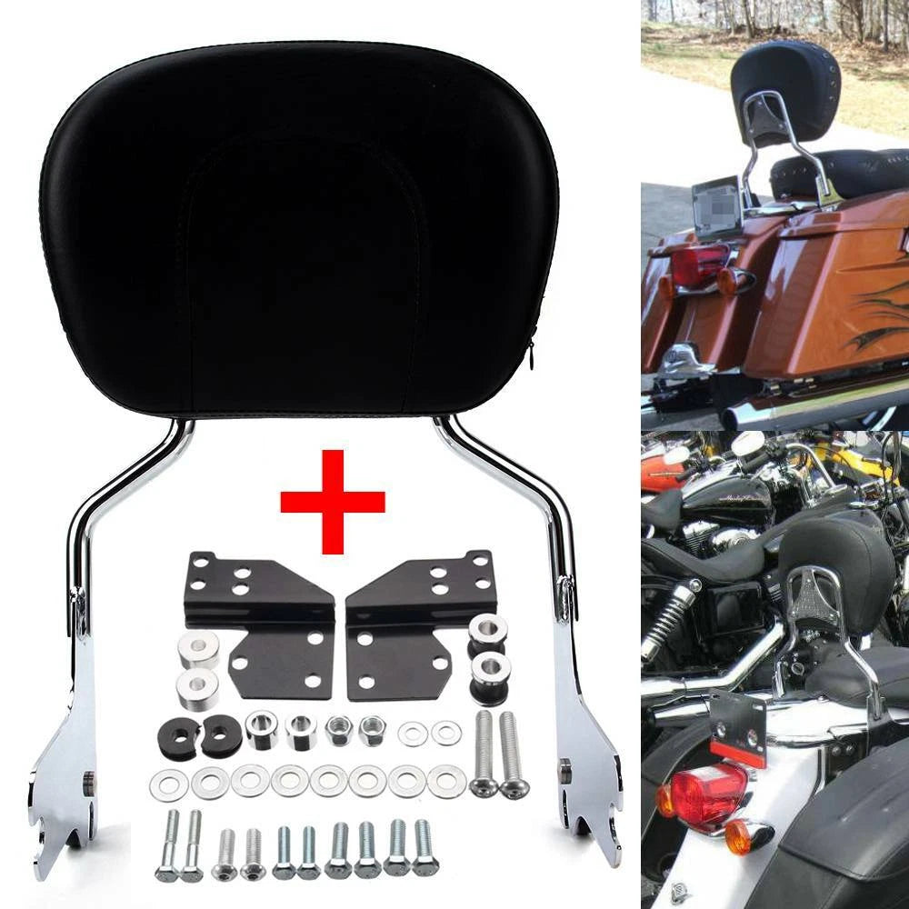Passenger Sissy Bar Backrest+Front Docking Hardware Kit for Harley Touring 97-08