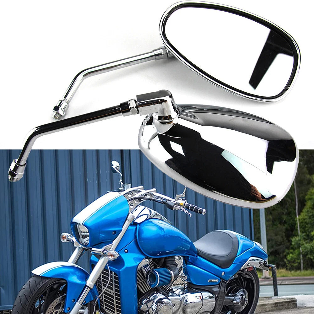 Chrome Motorcycle Mirrors For Honda Shadow Spirit 750 1100 VTX1300 VTX1800 10MM