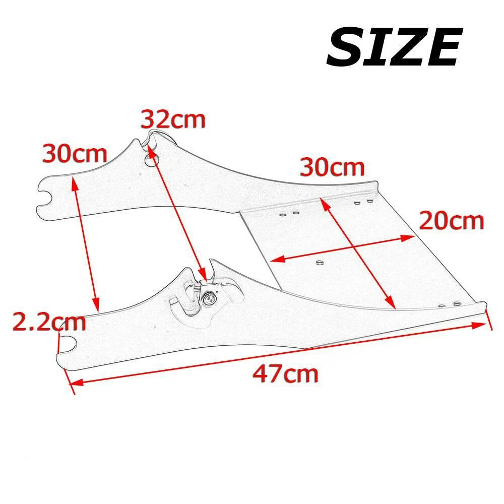 Two Up Tour Pack Pak Trunk Mount Bracket Rack for Harley Electra Glide Road King