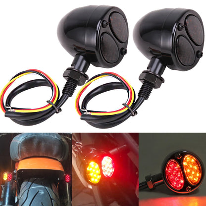 Motorcycle LED Bullet Red Amber Brake Blinker Turn Signal Tail Lights For Harley