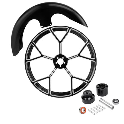 23" Wheel Rim Single Disc Hub Front Fender For Harley Electra Glide ABS 2008-Up
