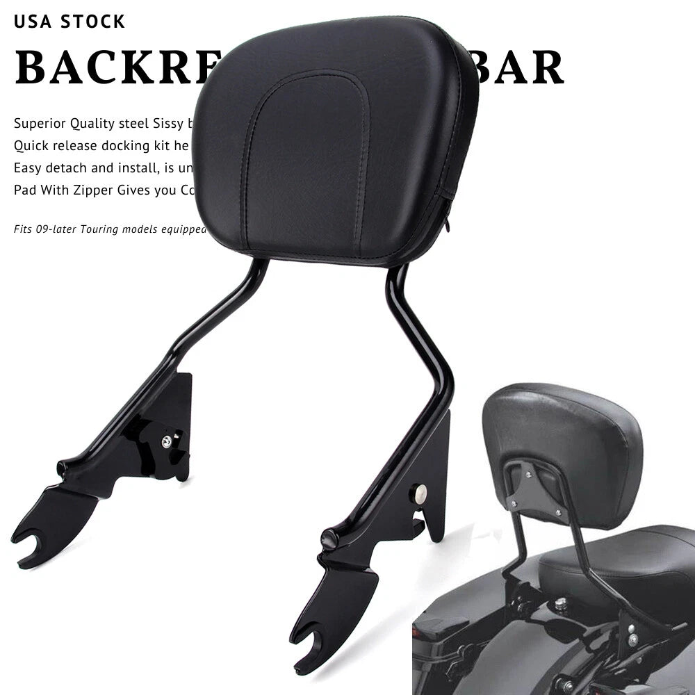 Backrest Sissy Bar & Two-Up Luggage Rack For 09-22 Harley Road King Street Glide